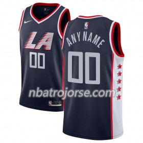 Män Los Angeles Clippers Tröja Skräddarsydda 2018-19 Nike City Edition Navy Swingman